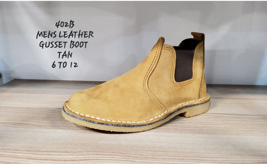 Mens Leather Gusset Boot